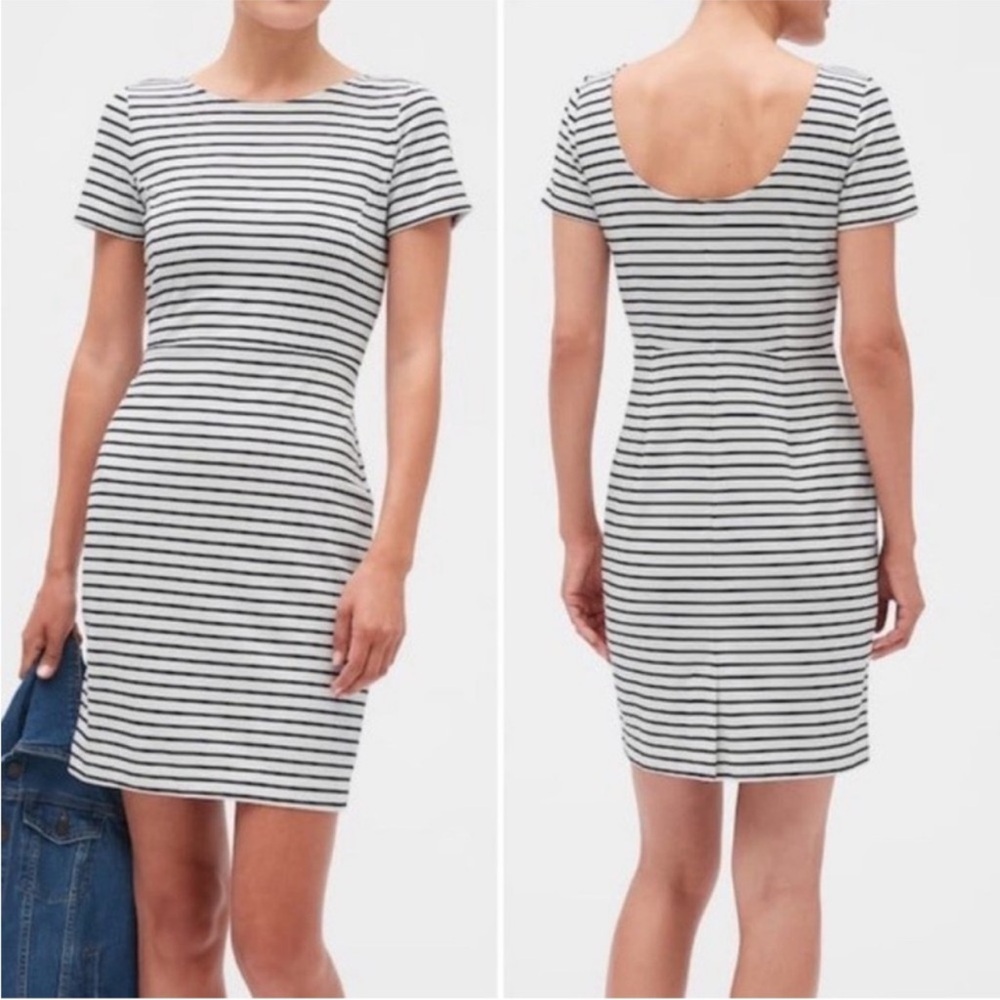 Banana Republic Classic Striped Black and White Dress